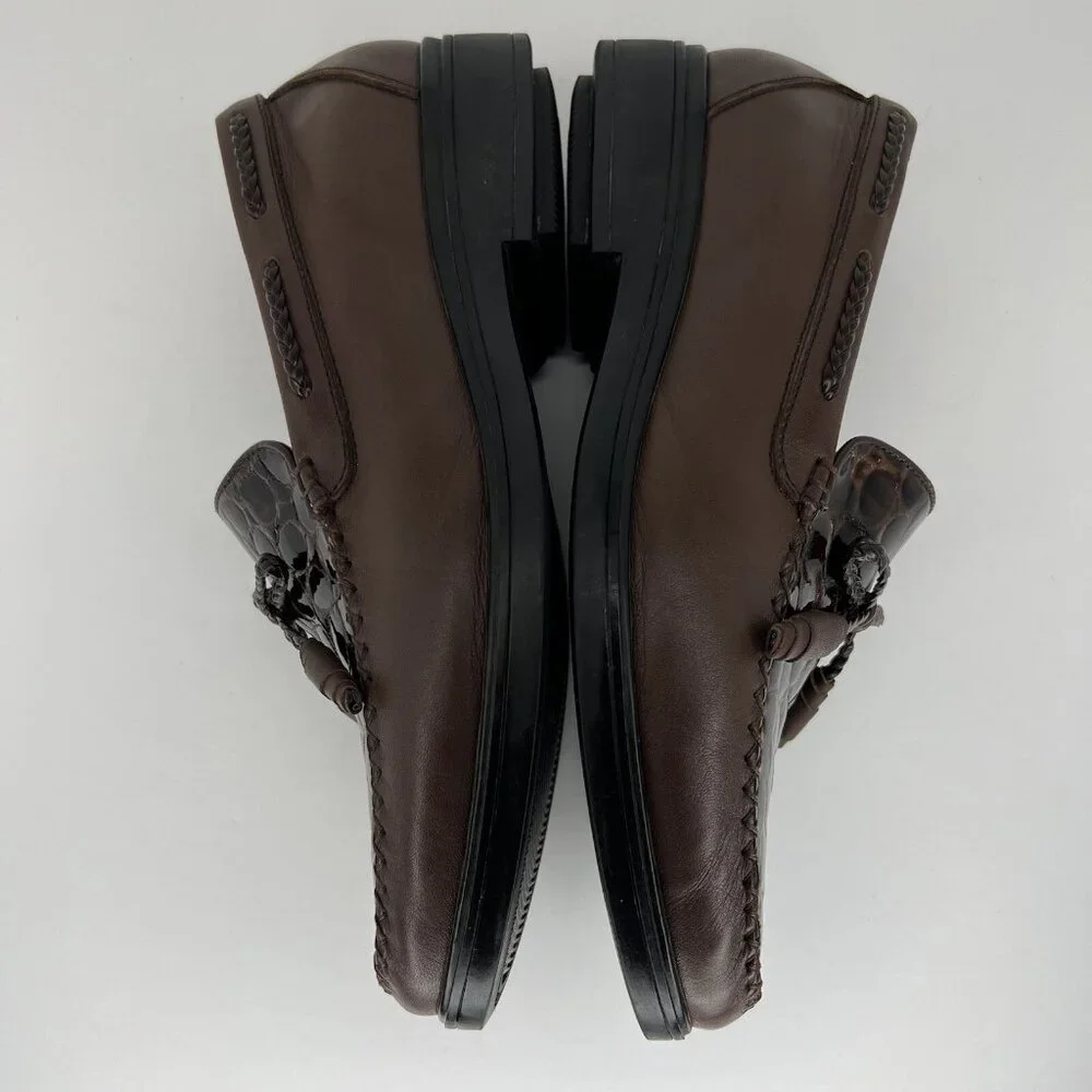 Gravity Defyer by AIW Crocodile Pattern Patent Leather Mens Size 8 Comfort Shoes